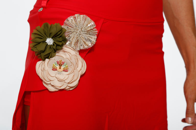 Red Skirt with Turkey